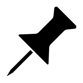 Map pin pictogram representing a course landmark